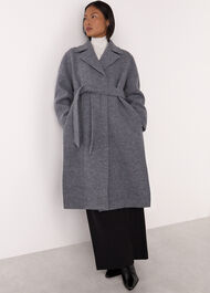 Petite Long Belted Wool Coat